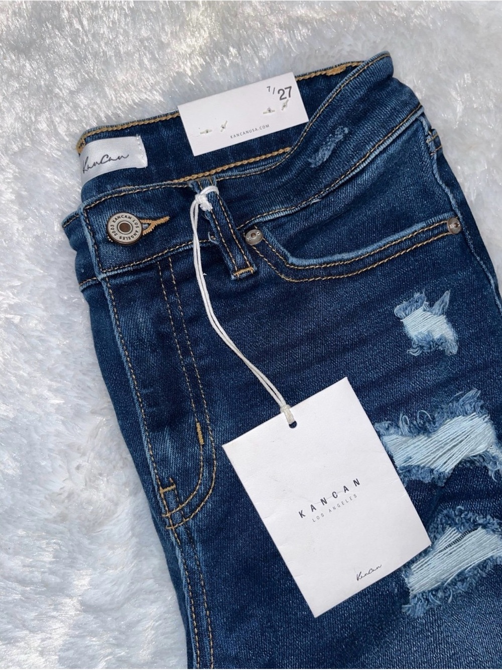 KanCan Dark Blue Distressed Skinny Jeans